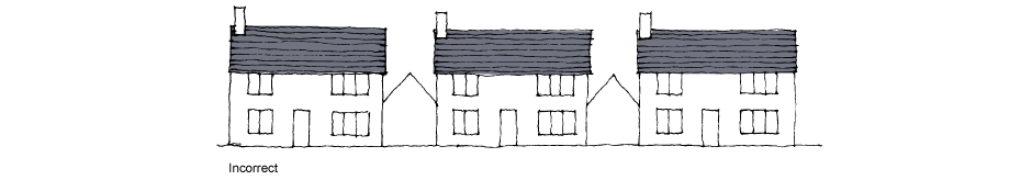 Adjacent, almost symmetrical layouts can be unsightly