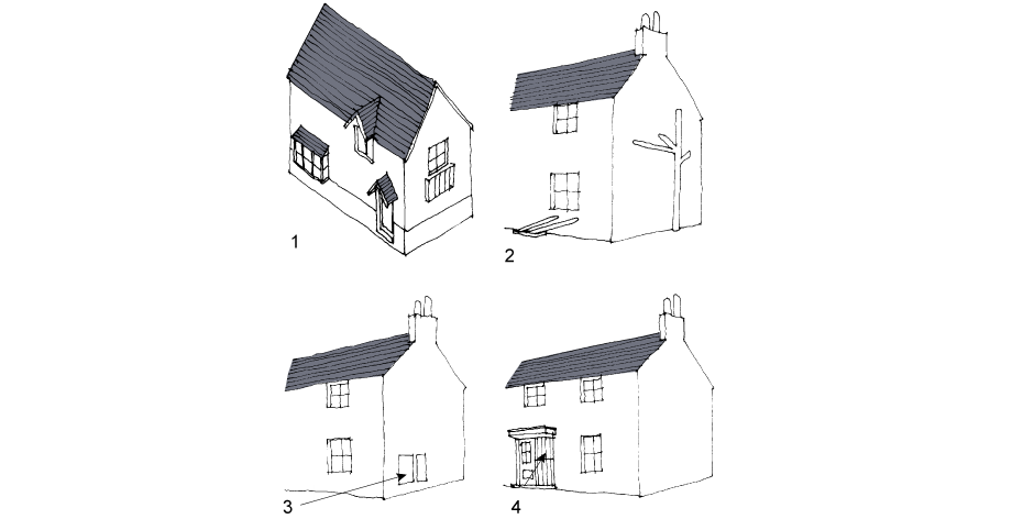 <p>1. ’Skin-deep’ features should be avoided</p><p>2. Soil and waste plumbing should be run internally</p><p>3. Cupboards on flank Purpose-made joinery</p><p>3 & 4. Acceptable positions for meters and service intakes</p>
