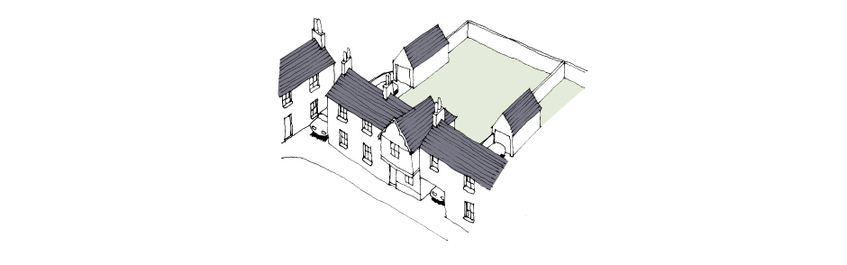 Increased area of plot for private garden