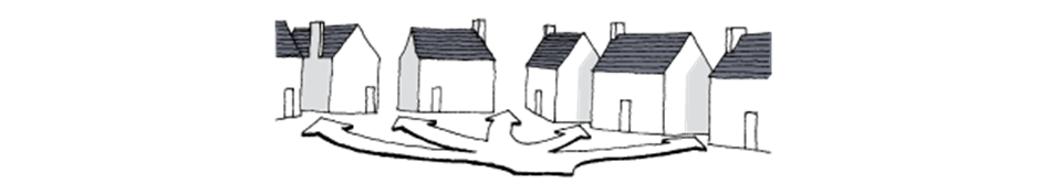 Gaps between dwellings