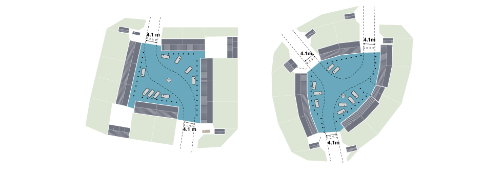 Visitor parking within parking squares